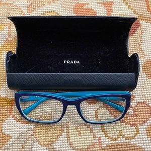 PRADA, Navy and Aqua Eye Glass Frames